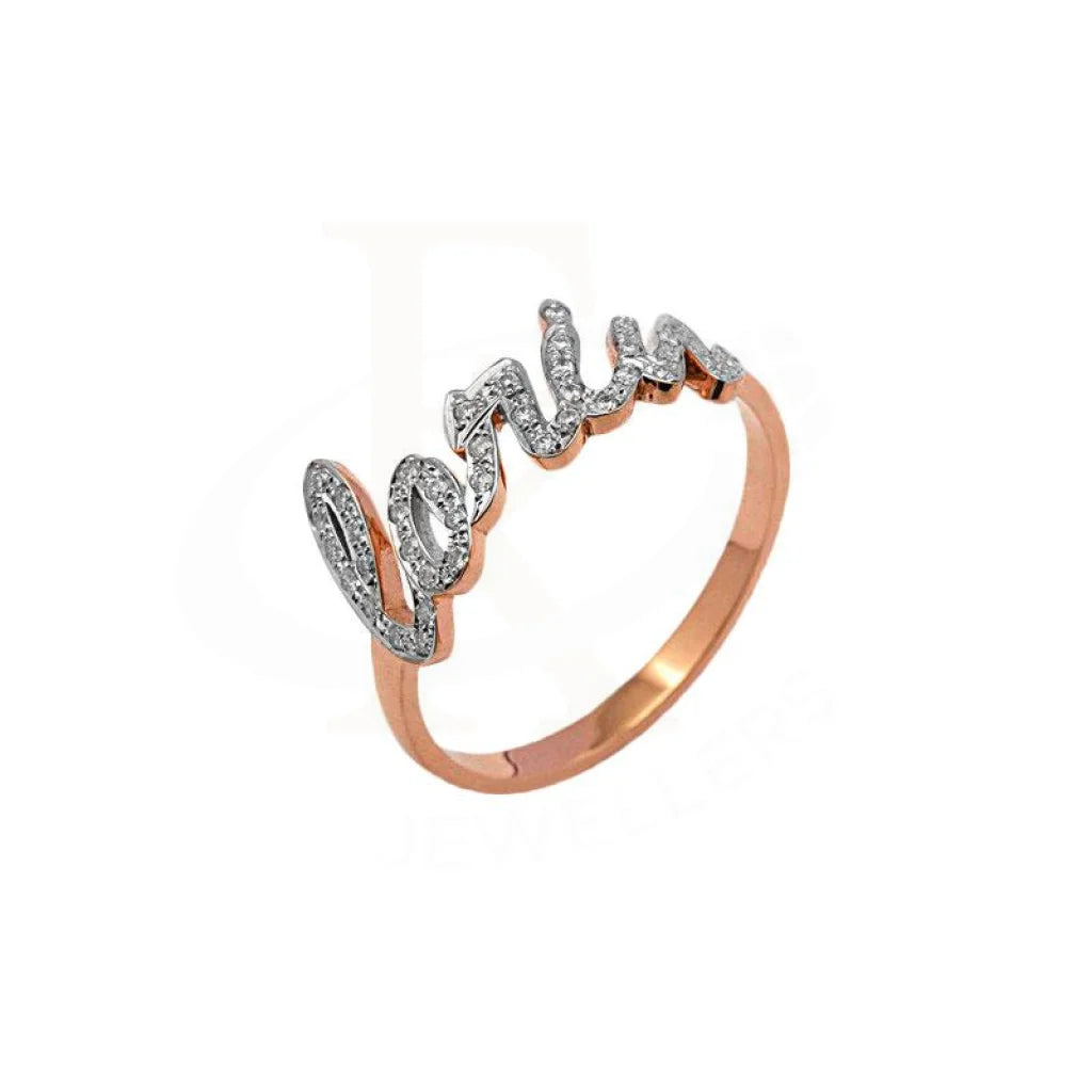 Silver 925 Rose Gold Plated Name Ring - FKJRN2060