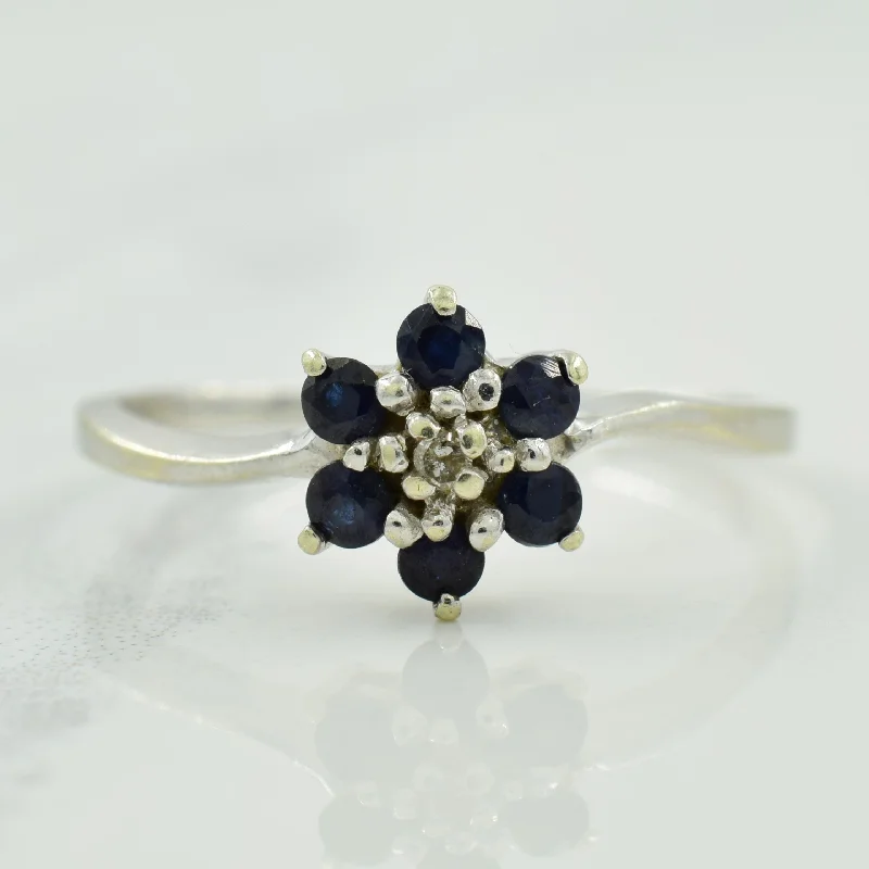 Blue Sapphire & Diamond Bypass Ring | 0.36ctw, 0.01ct | SZ 6.75 |