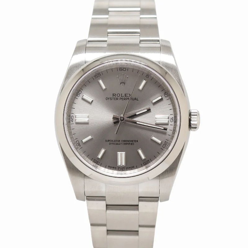 Rolex Oyster Perpetual 36mm Silver Dial Watch Ref# 116000