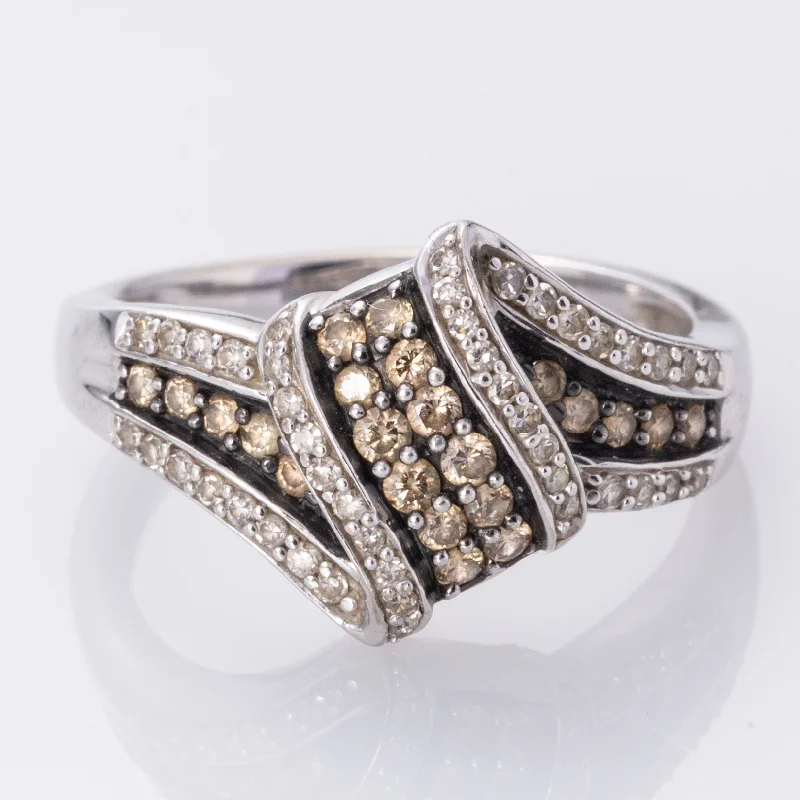 10K White Gold Diamond Cocktail Ring | 0.58ctw | SZ 7 |