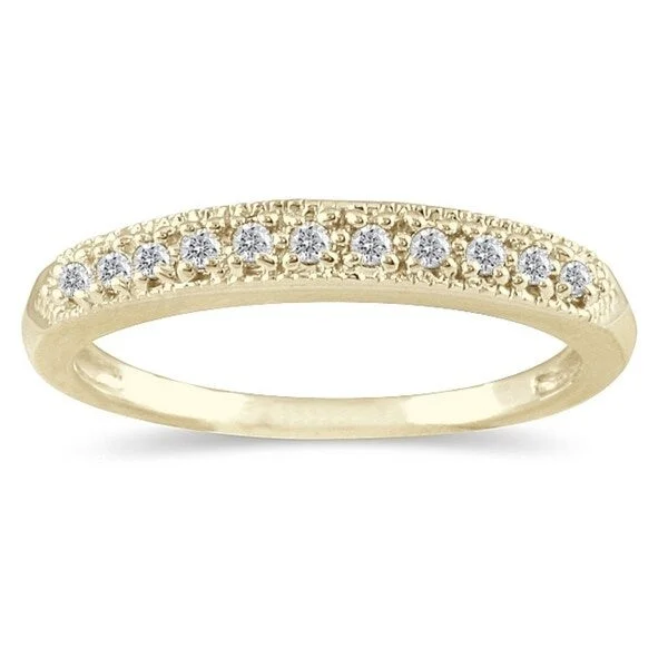 1/10 Carat TW Diamond Wedding Band in 10K Yellow Gold