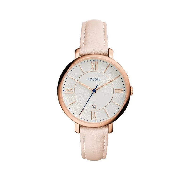 Fossil Ladies Jacqueline Pink Leather Watch ES3988