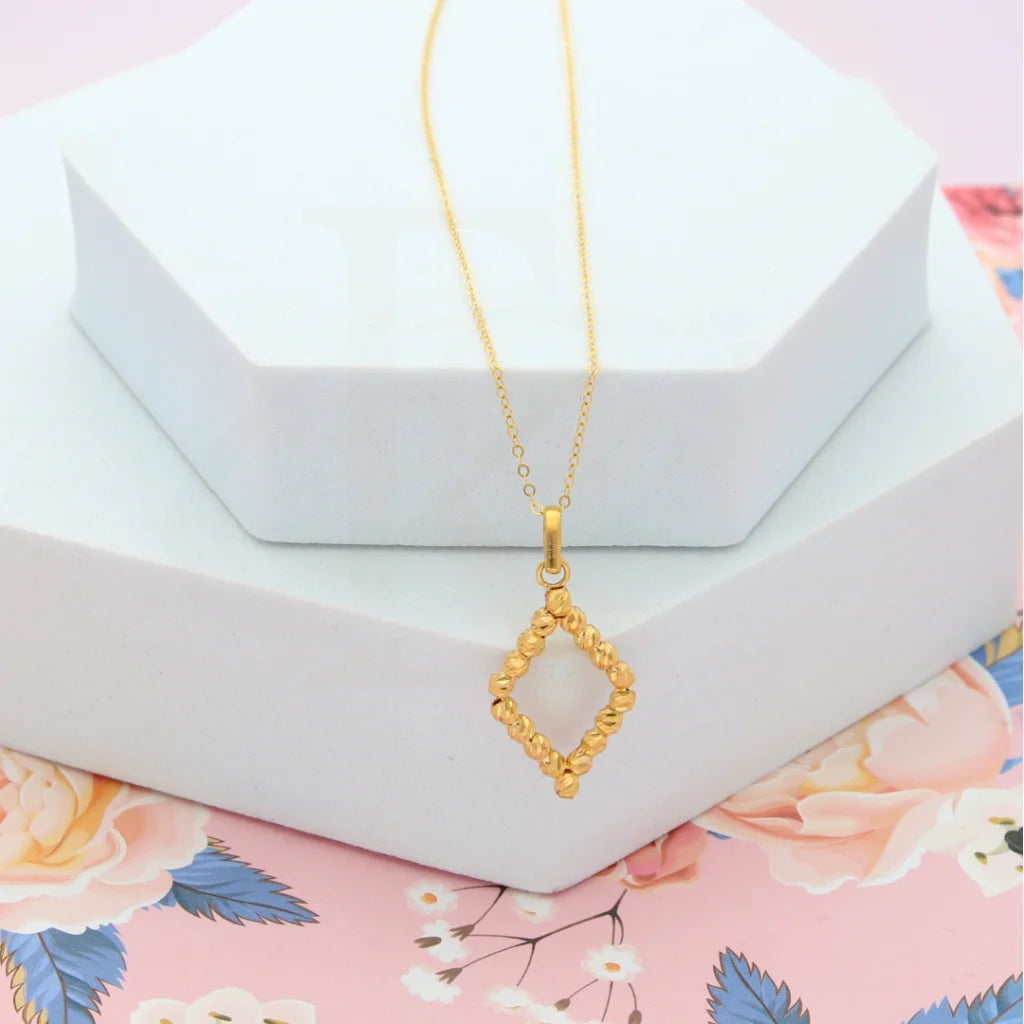 Gold Necklace (Chain with Rectangle Pendant) 21KT - FKJNKL21KM8207