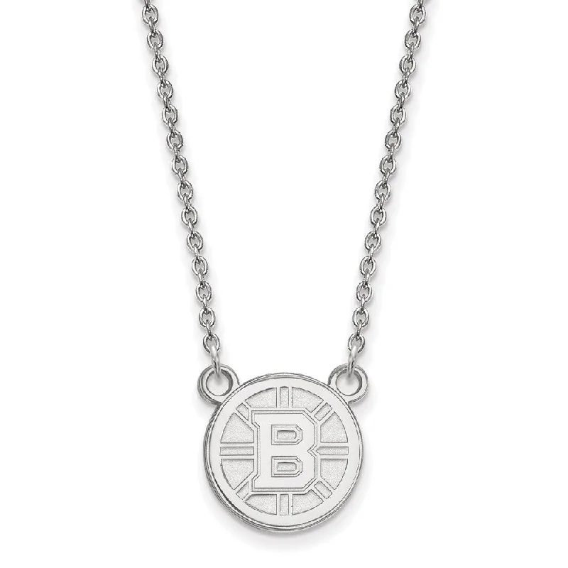 Sterling Silver NHL Boston Bruins Small Necklace, 18 Inch