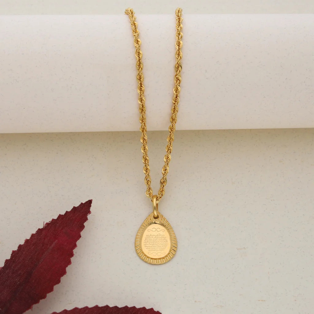 Gold Necklace (Chain With Gold Pendant) 21KT- FKJNKL21K7629