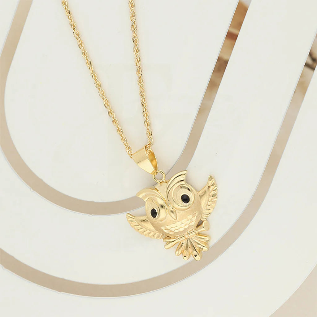 Gold Necklace (Chain With Owl Shaped Pendant) 18KT - FKJNKL18K5102