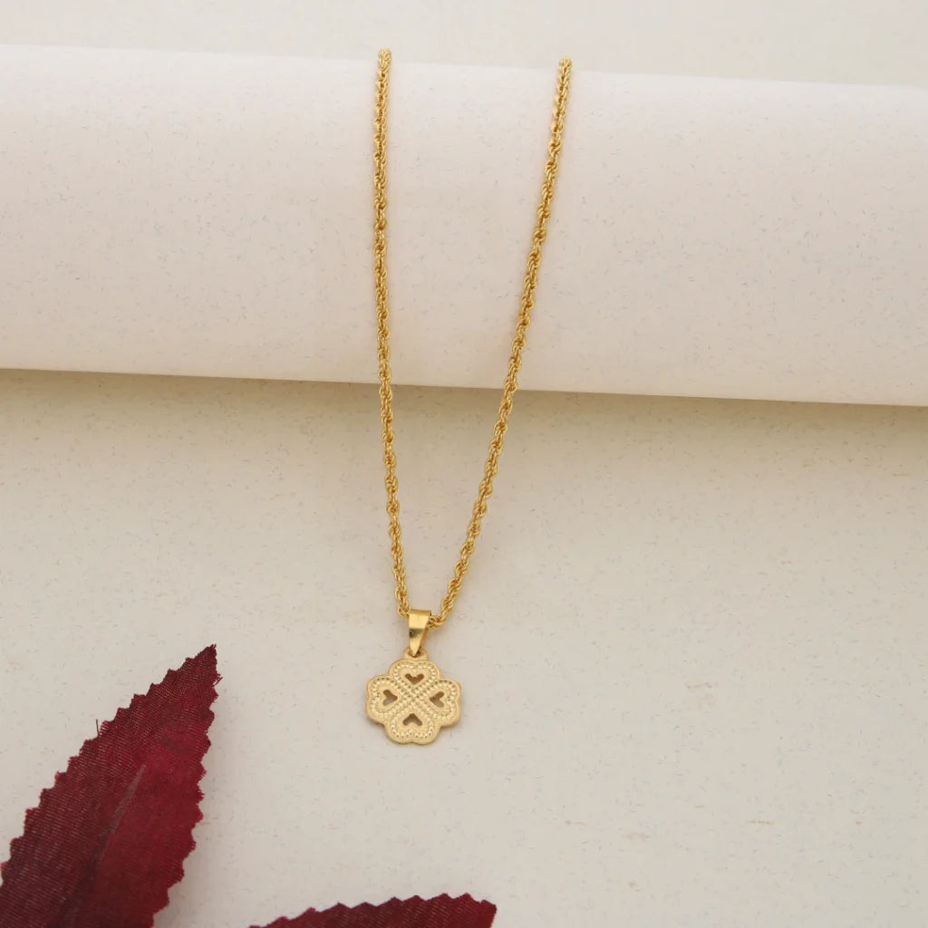 Gold Necklace (Chain With Gold Pendant) 21KT- FKJNKL21K7633