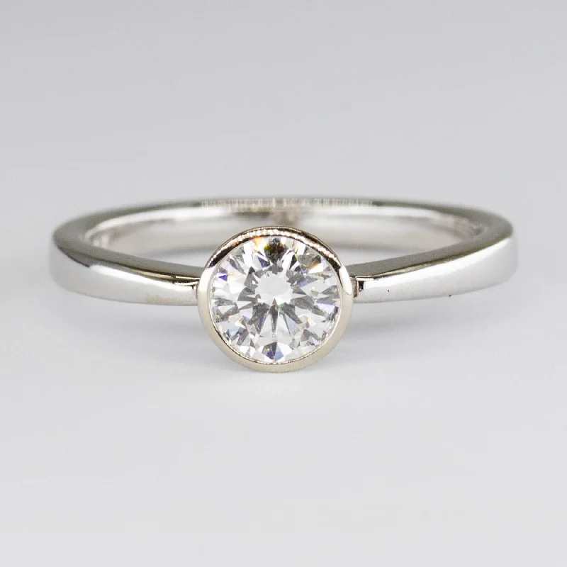 '100 Ways' 14k White Gold Bezel Set Solitaire Ring | 0.57ct | SZ 7