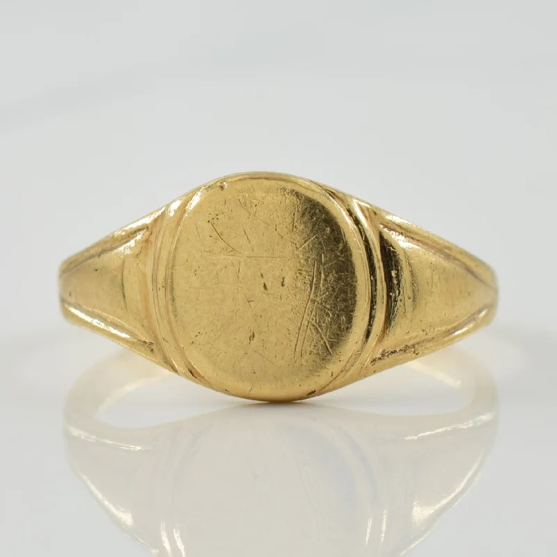 10k Yellow Gold Plain Signet Ring | SZ 5.5 |