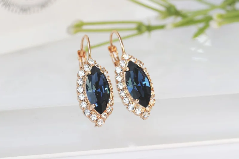 BLUE OVAL EARRINGS