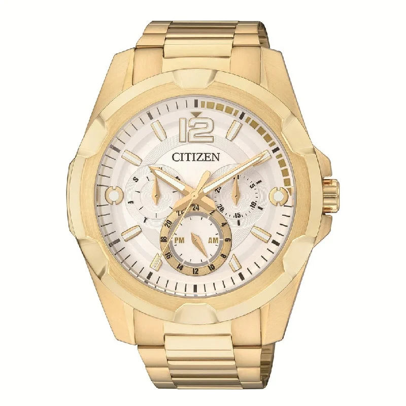 Citizen Men's White and Gold Watch Model AG8332-56A