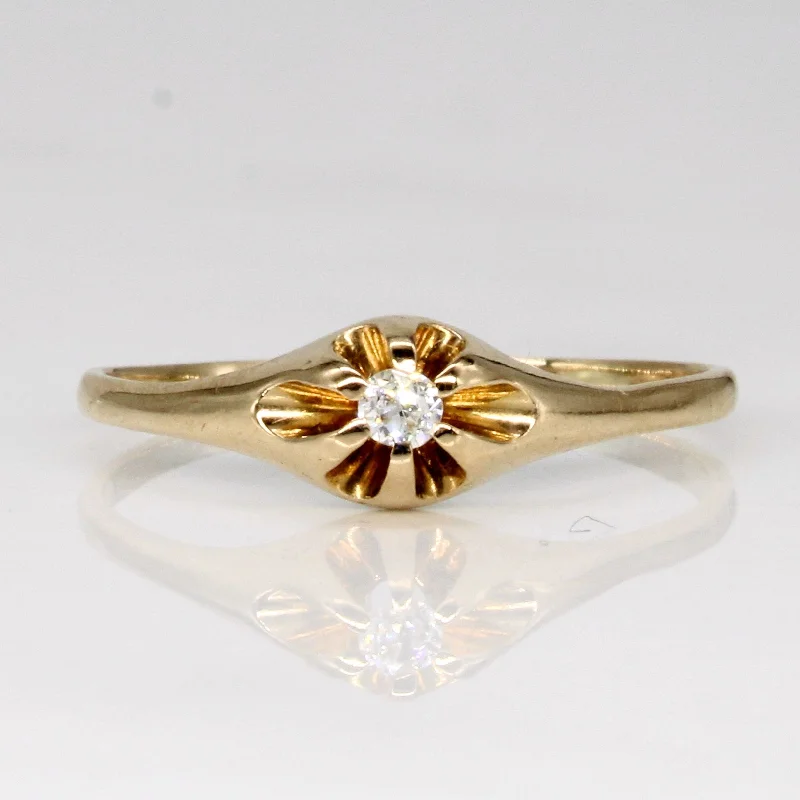 Old European Cut Diamond Belcher Ring | 0.05ct | SZ 6 |