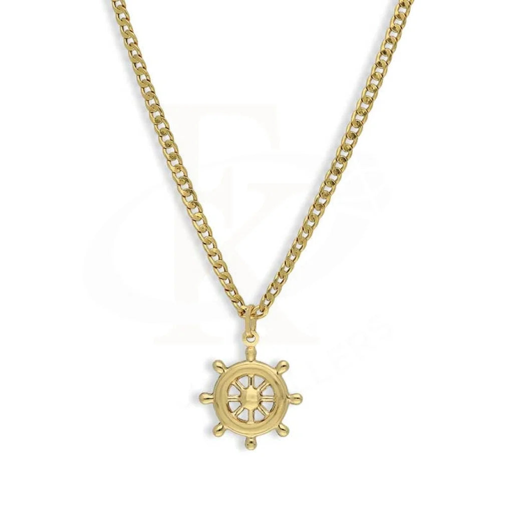 Gold Necklace (Chain With Wheel Pendant) 18KT - FKJNKL18K3132