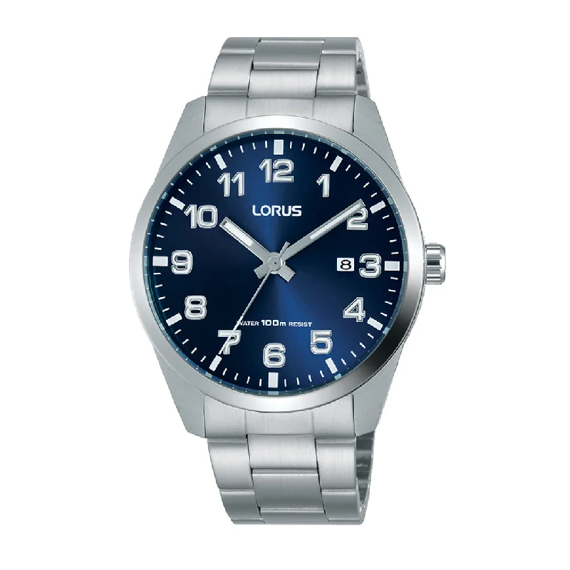 Lorus Men's Silver Blue Face Watch Model RH975JX-9