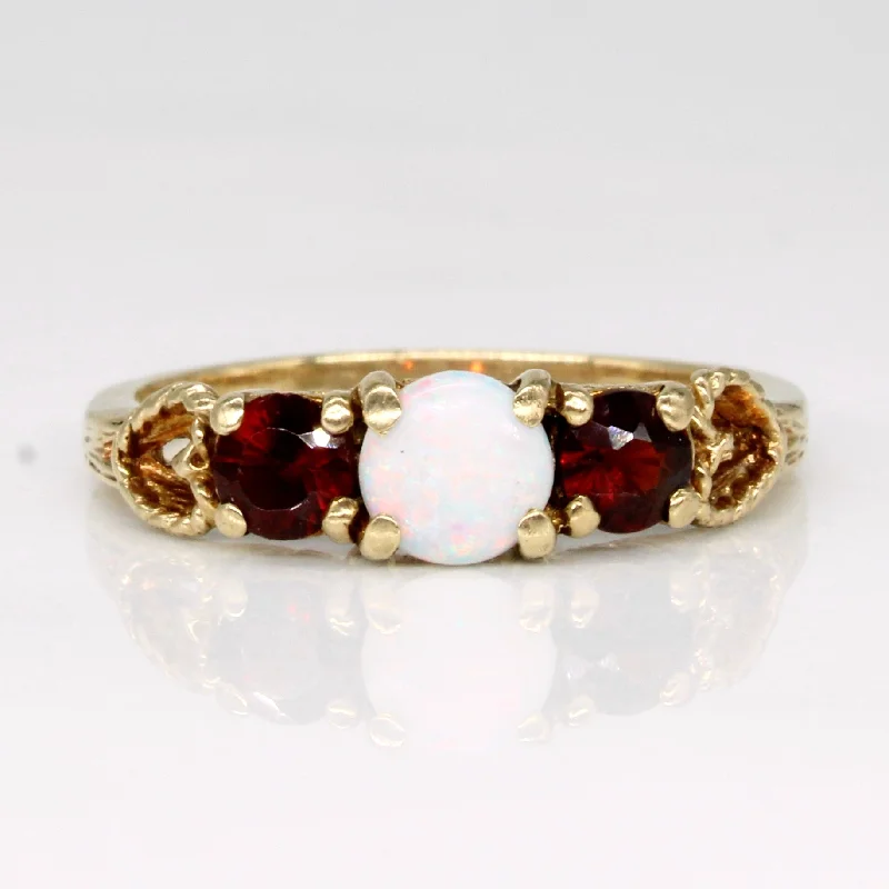 Garnet & Opal Ring | 0.34ctw, 0.20ct | SZ 5.75 |