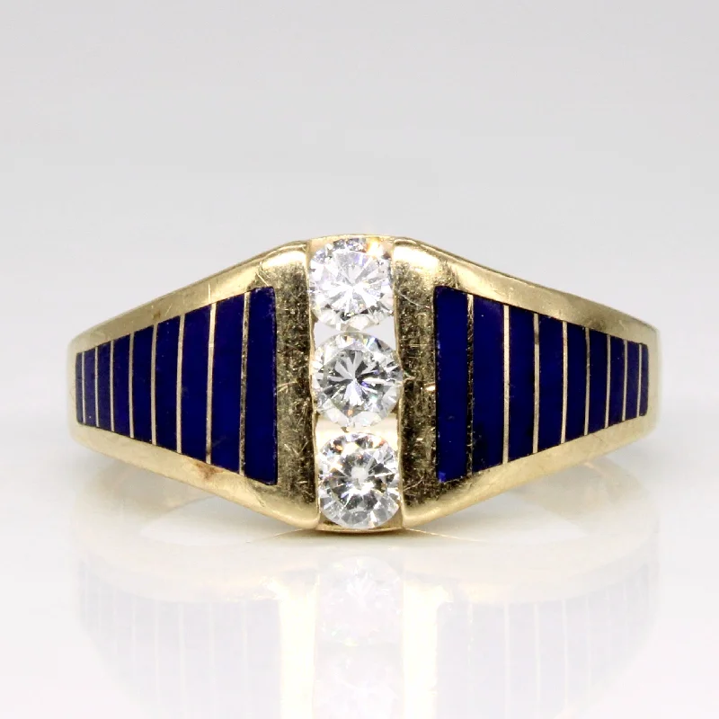 Diamond & Lapis Lazuli Ring | 0.30ctw, 0.25ctw | SZ 7 |