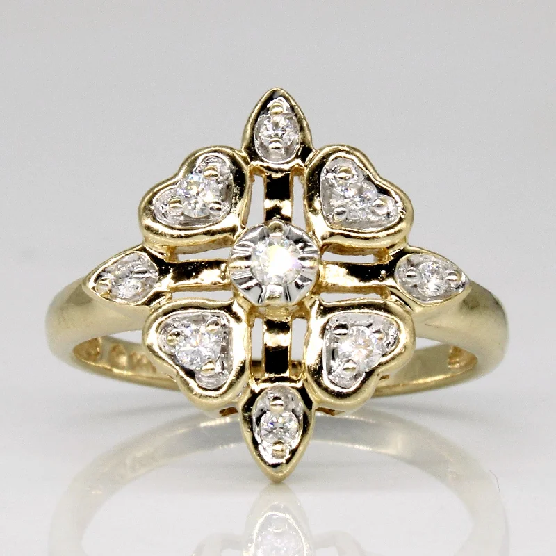 Diamond Heart Ring | 0.17ctw | SZ 6.75 |