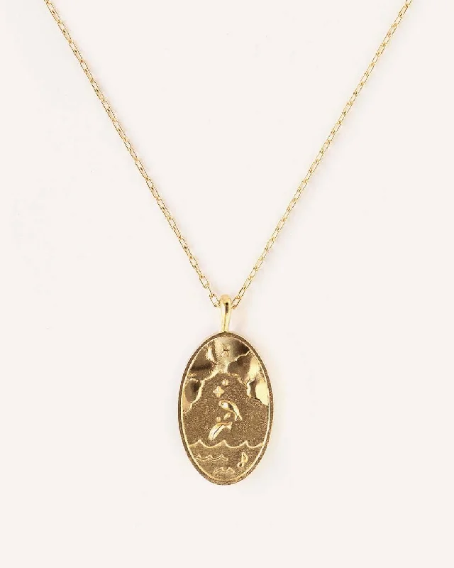 Pisces | 10K Solid Gold Zodiac Necklace