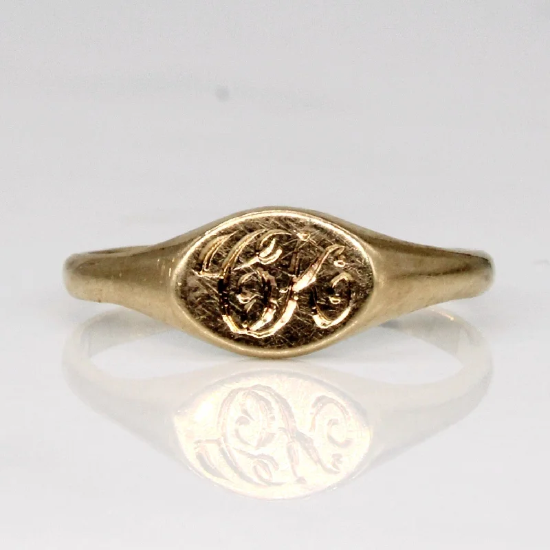 10k Yellow Gold 'CK' Initial Ring | SZ 3 |