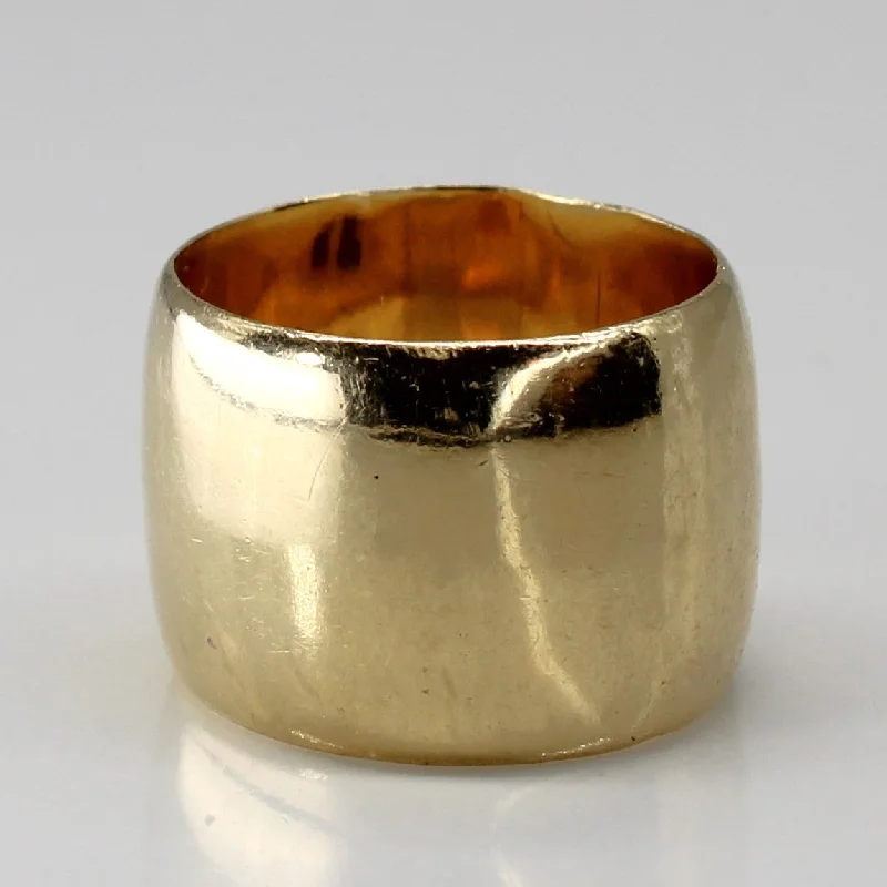 Wide Yellow Gold Cigar Band | SZ 6.5 |