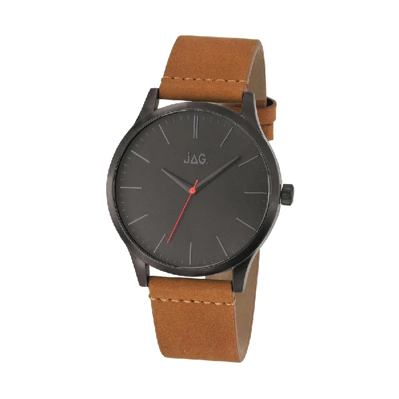 JAG Malcolm Gents Brown Leather Strap Black Face Watch J1915