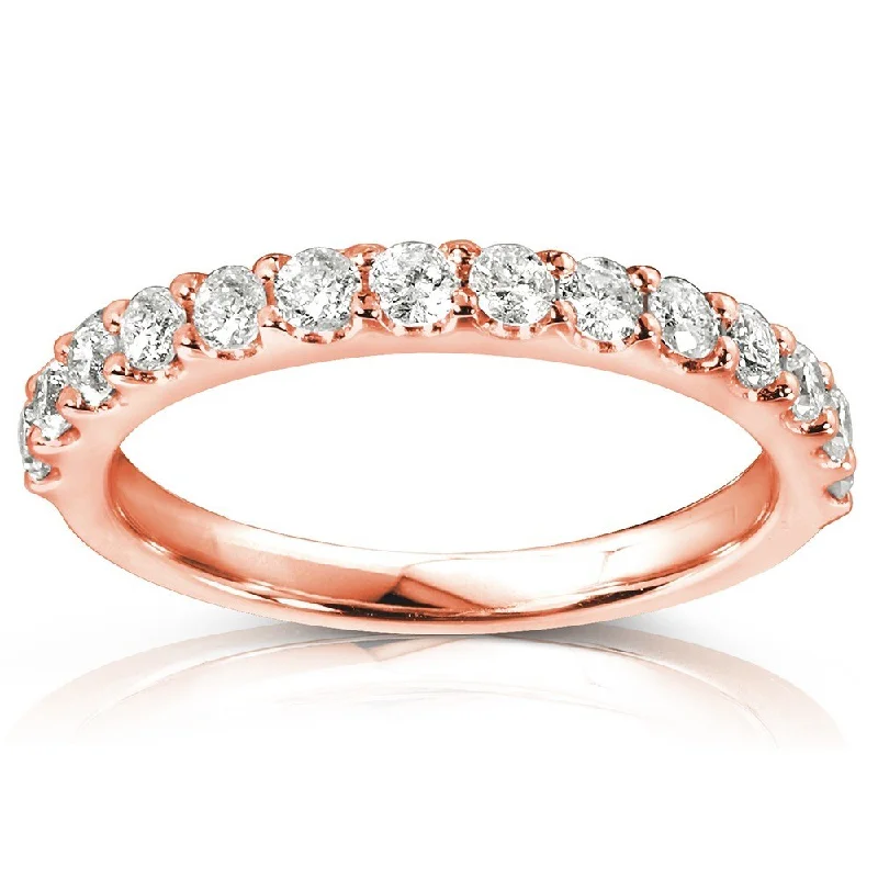 Annello by Kobelli 14k Rose Gold 1/2ct TDW Womens Diamond Wedding Band