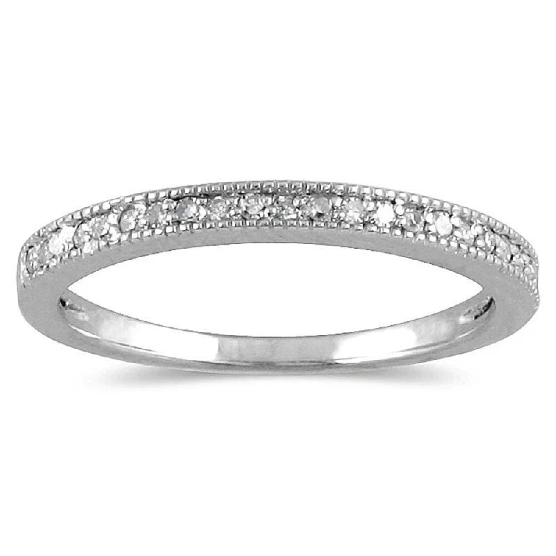 1/10 Carat TW Diamond Wedding Band in 10K White Gold