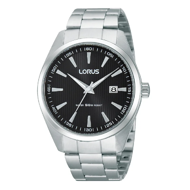 Lorus Mens Black Face Watch RH999CX-9