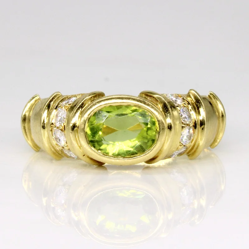 Peridot & Diamond Cocktail Ring | 0.70ct, 0.24ctw | SZ 7.25 |