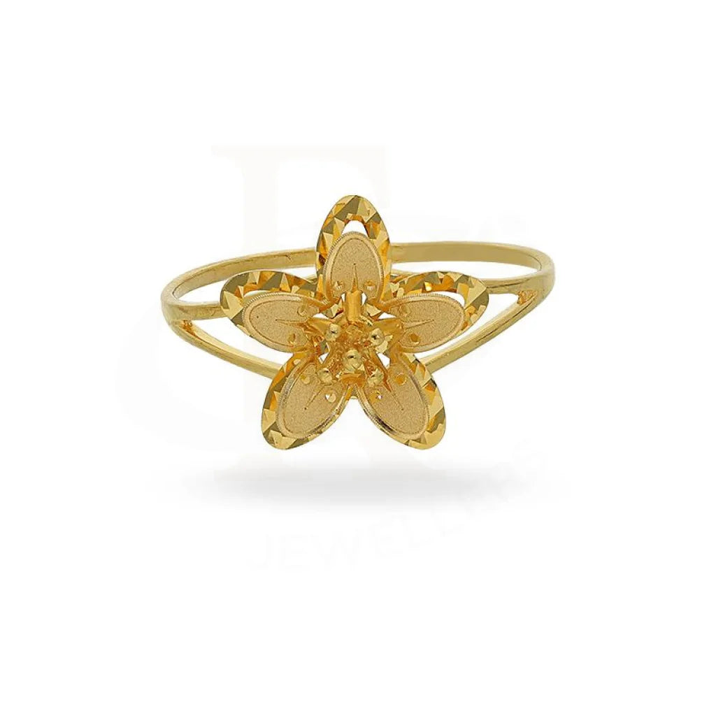 Gold Flower in Star Shaped Ring 21KT - FKJRN21K2608