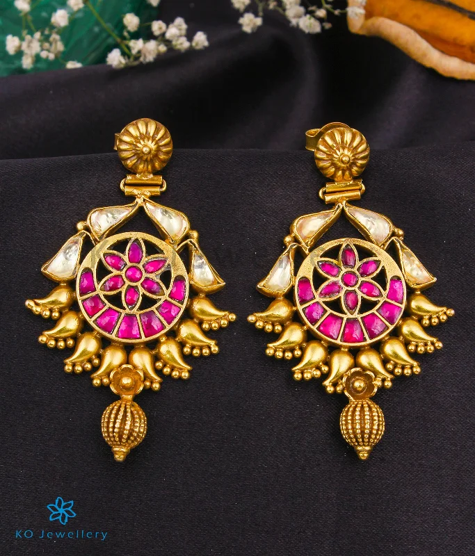 The Silver Kundan Earrings