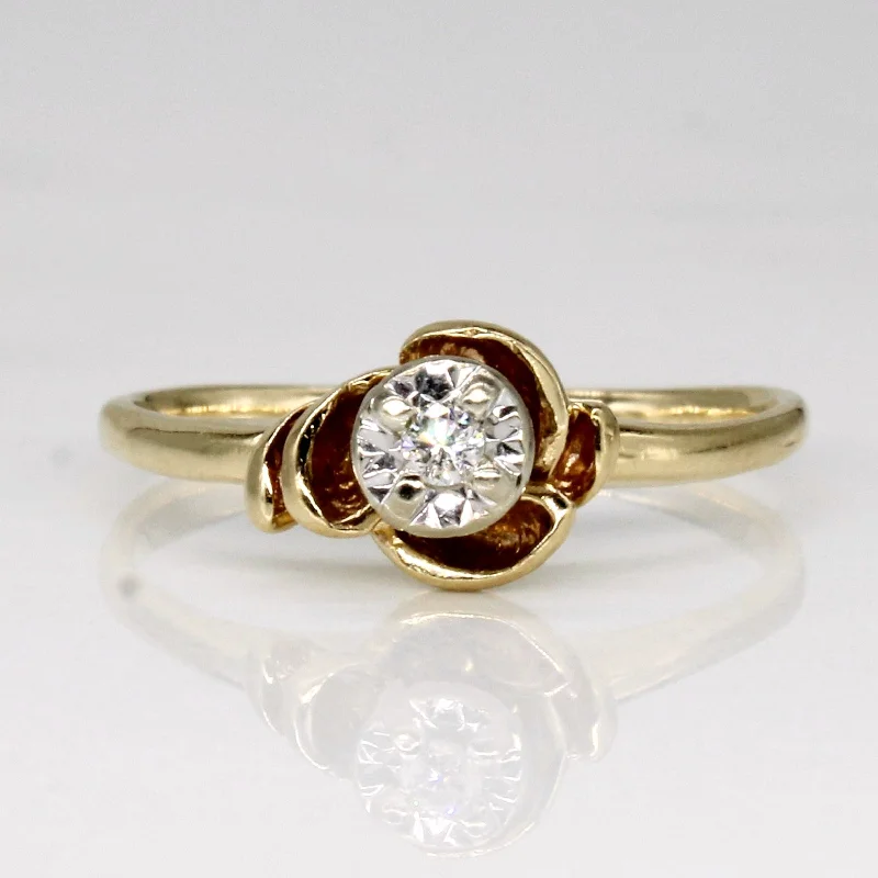 Diamond Solitaire 14k Ring | 0.02ct | SZ 4.5 |