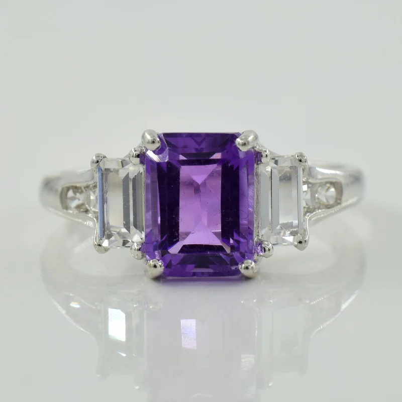 Amethyst & White Topaz Ring | 1.70ct, 0.50ctw | SZ 7 |