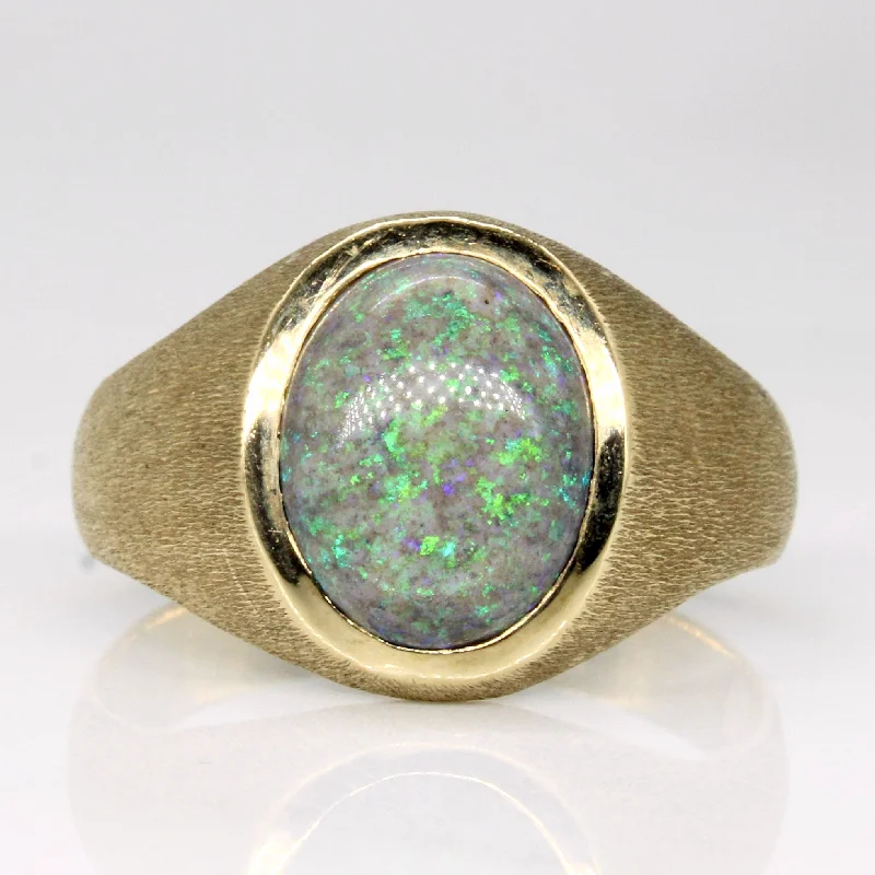 Treated Black Opal Ring | 2.10ct | SZ 9 |