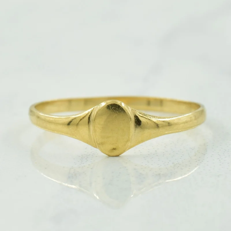 10k Yellow Gold Plain Signet Ring | SZ 3.75 |