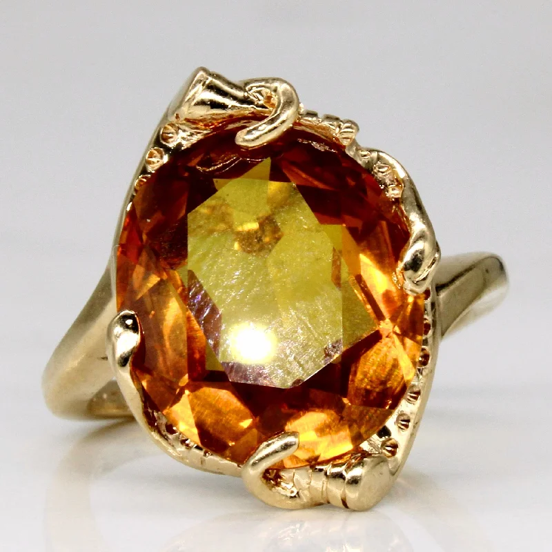 Synthetic Yellow Sapphire Cocktail Ring | 6.50ct | SZ 5.75 |