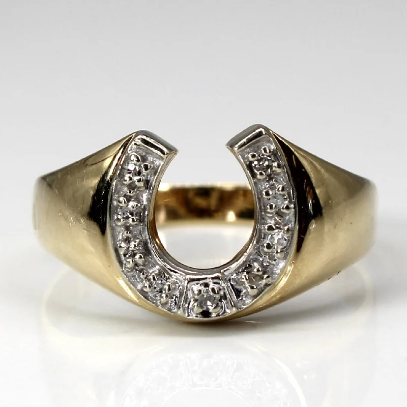 Diamond Horseshoe Ring | 0.09ctw | SZ 10.25 |