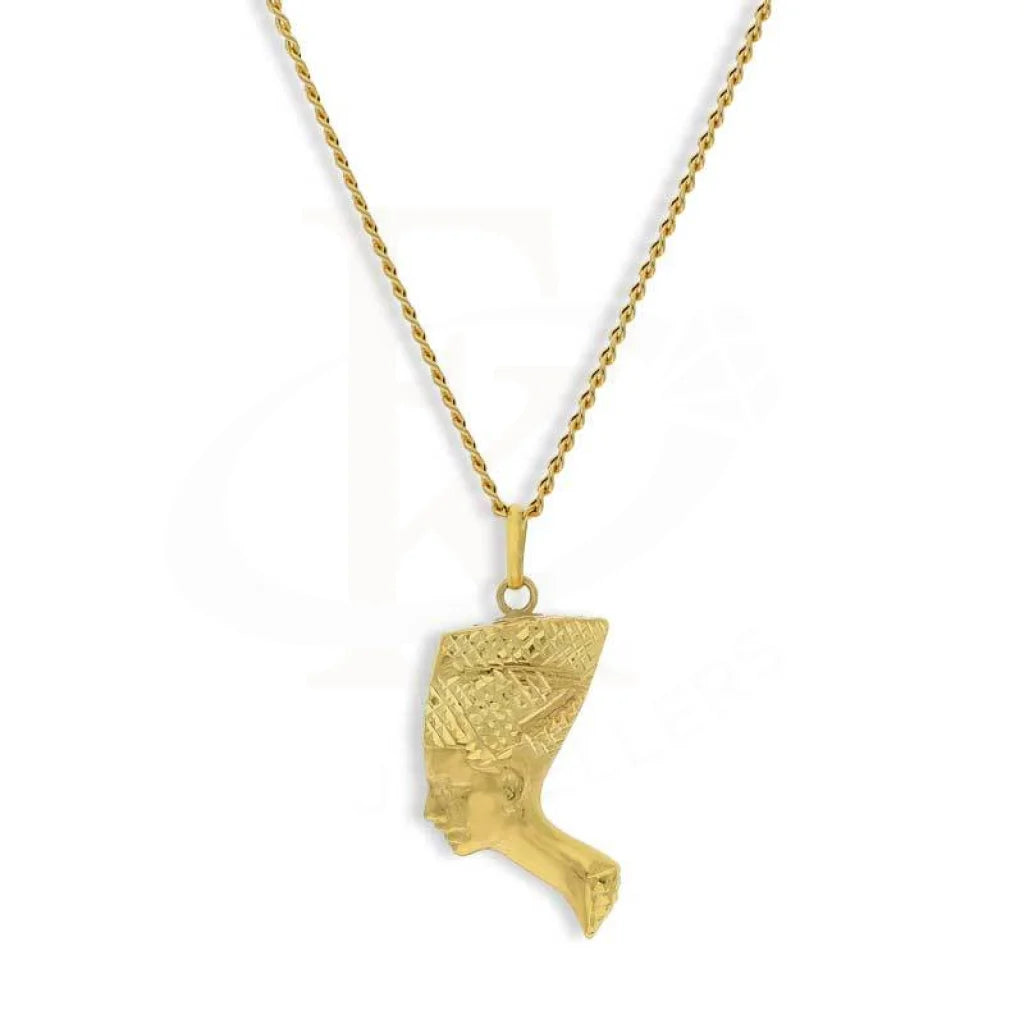 Gold Necklace (Chain With Egyptian Queen Nefertiti Pendant) 18KT - FKJNKL18K3081