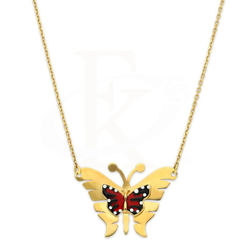 Gold Butterfly Necklace 18KT - FKJNKL18K3046