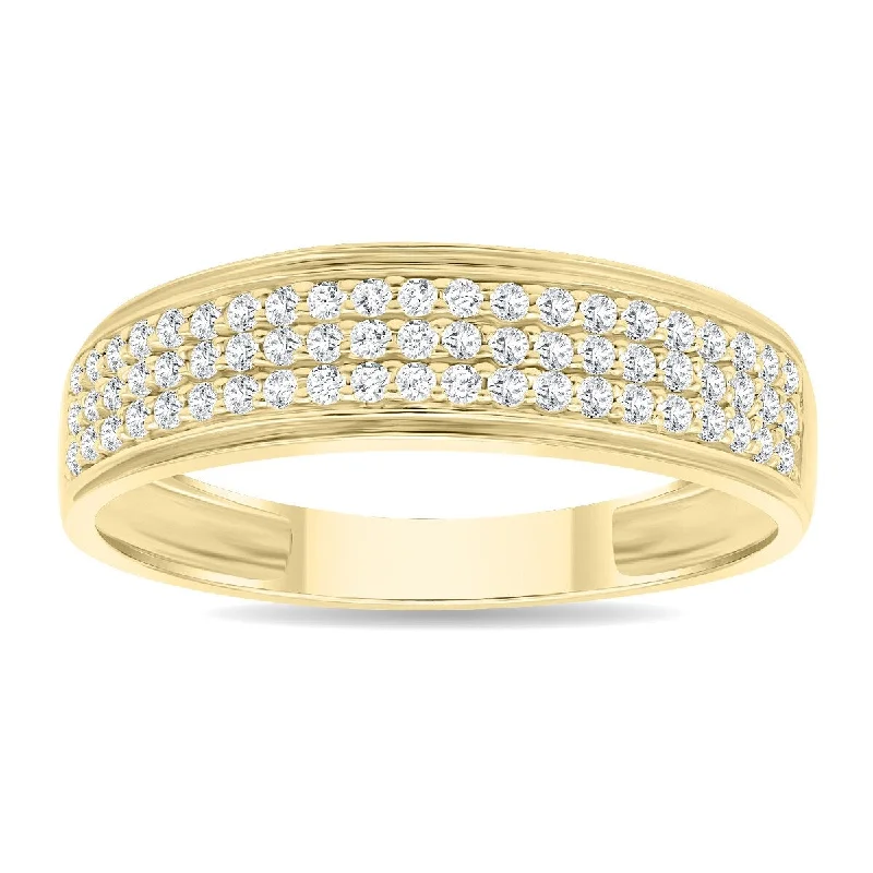 Women's 1/3 Carat TW Round Diamond Rave Wedding Band in 10K Yellow Gold