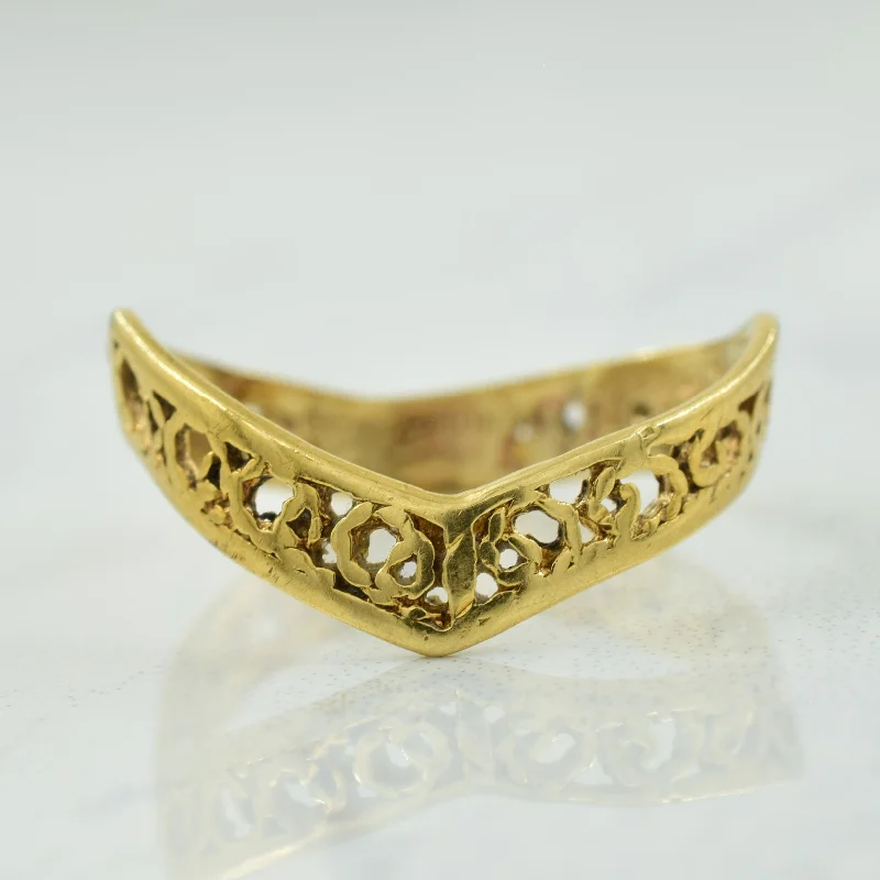 10k Yellow Gold Chevron Ring | SZ 7 |