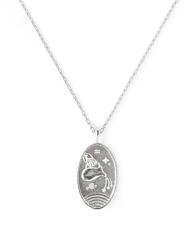 Aquarius Silver Zodiac Necklace