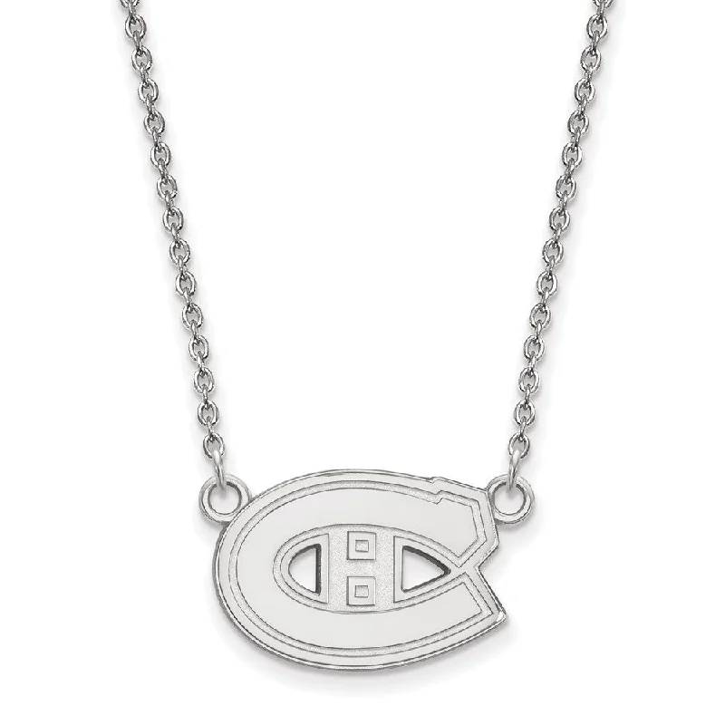 Sterling Silver NHL Montreal Canadiens Small Necklace, 18 In