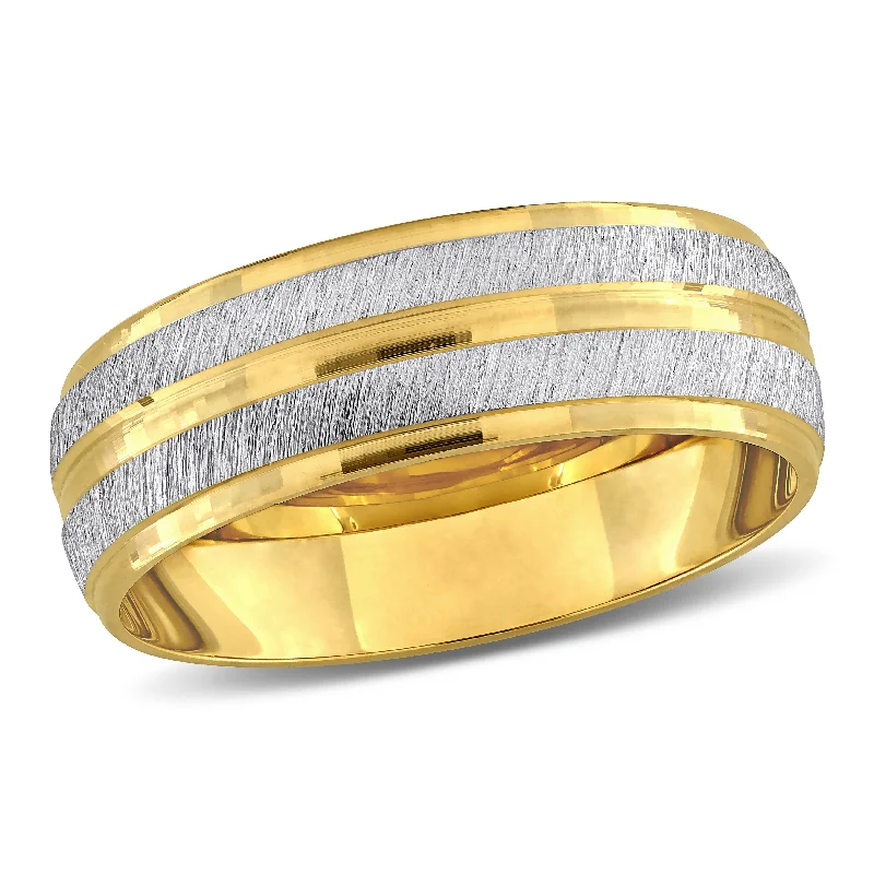 Miadora 6mm Double Row Wedding Band in 14k Two-Tone Gold