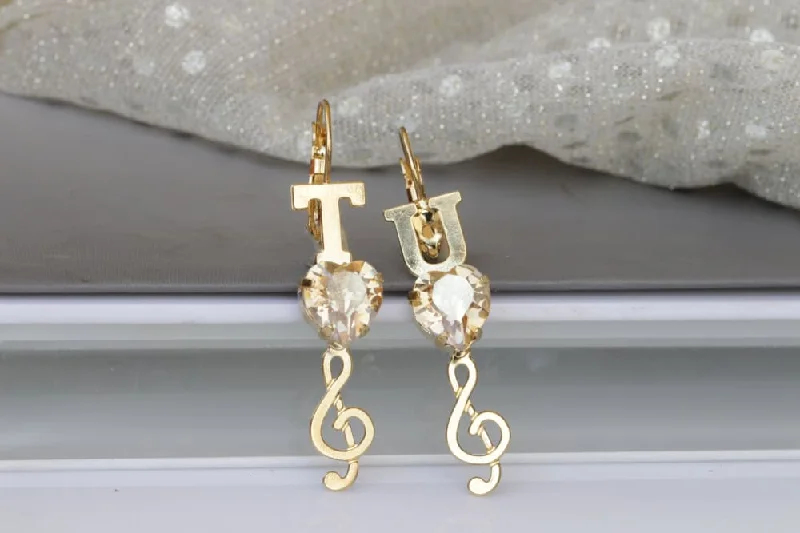 CHAMPAGNE MUSIC EARRINGS