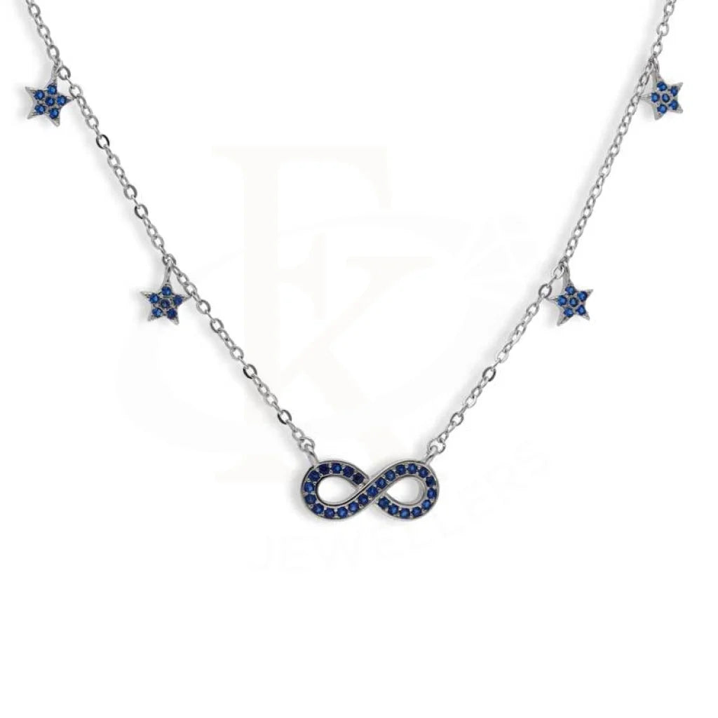 Sterling Silver 925 Infinity and Stars Shaped Necklace - FKJNKLSL2969