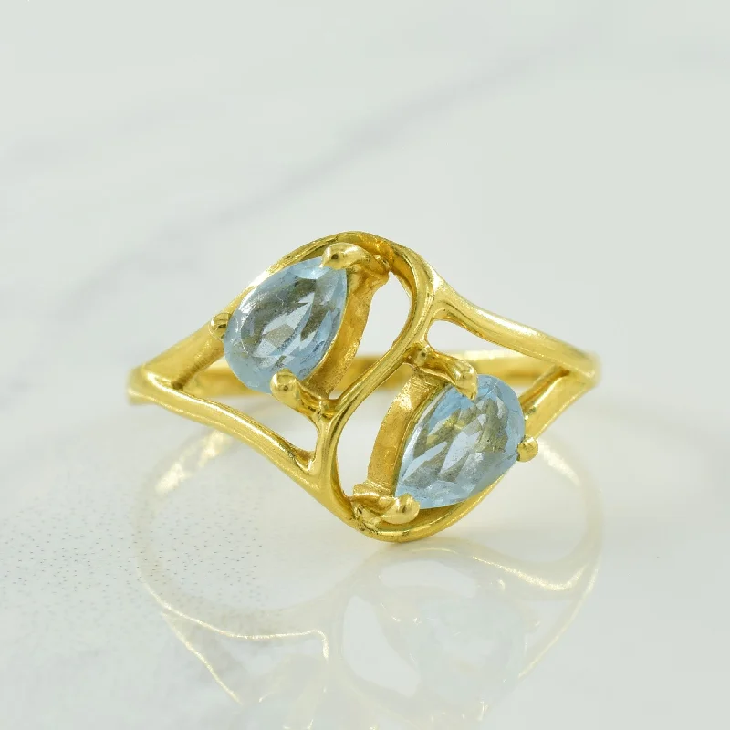 Aquamarine Bypass Ring | 0.60ctw | SZ 6 |