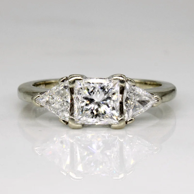 Princess Cut and Trillion Diamond 14k Ring | 1.03ct, 0.5ctw | SZ 6.5 |