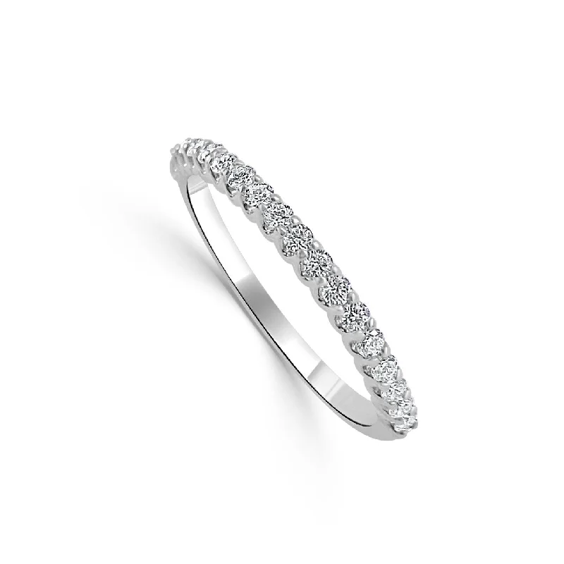 Joelle Diamond Wedding Band 14k White Gold 1/4 ct TDW Gifts for Her