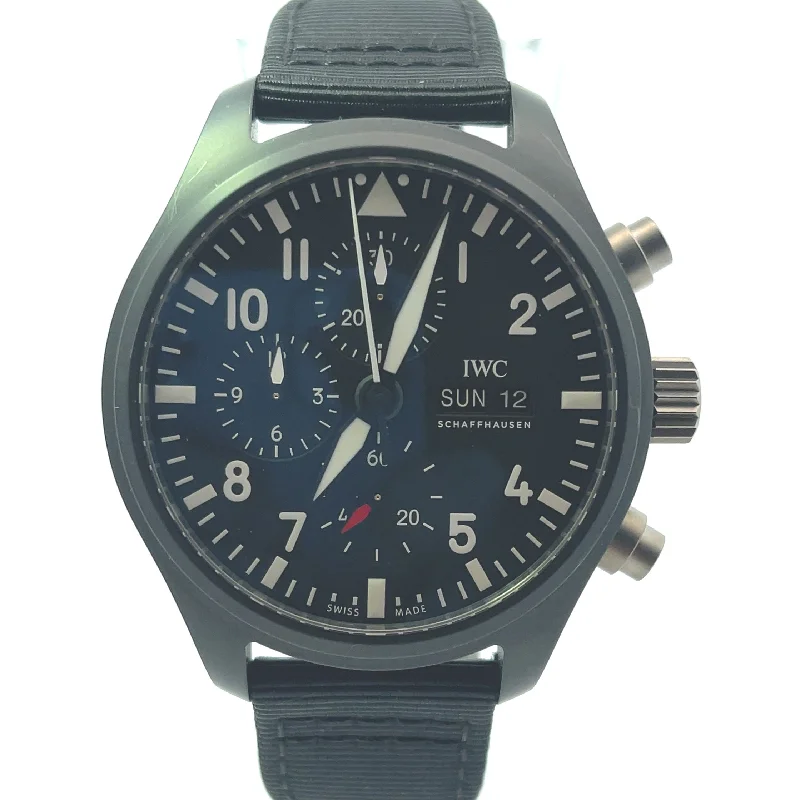 IWC Pilots Watch 44.5mm Black Dial Watch Ref# IW389101